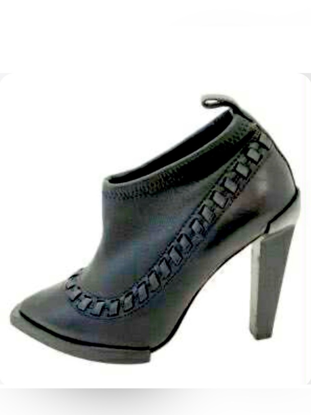 ALEXANDER WANG Auguste Whipstitch Platform Stiletto Bootie Black 7 MSRP $600